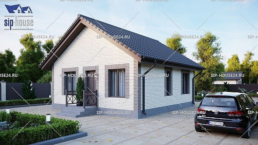 Дом из СИП-панелей SIP 25 - 64 м² в Красноярске - проекты от СК «СИП-хаус»
