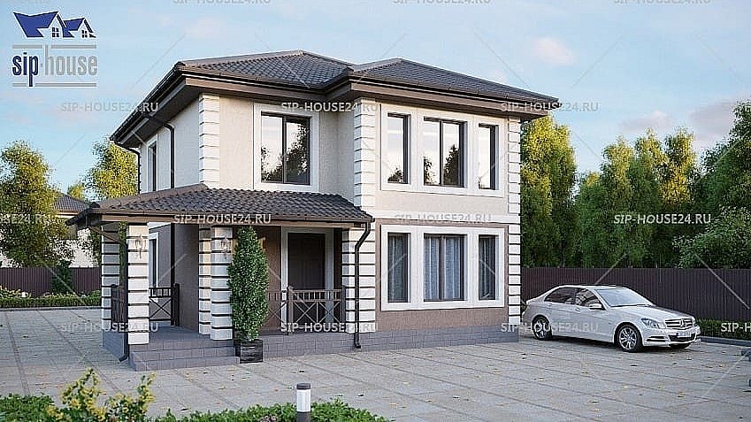 Дом из СИП-панелей SIP 13 - 133,99 м² в Красноярске - проекты от СК «СИП-хаус»